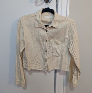 🪻Zara Button Down Crop Top